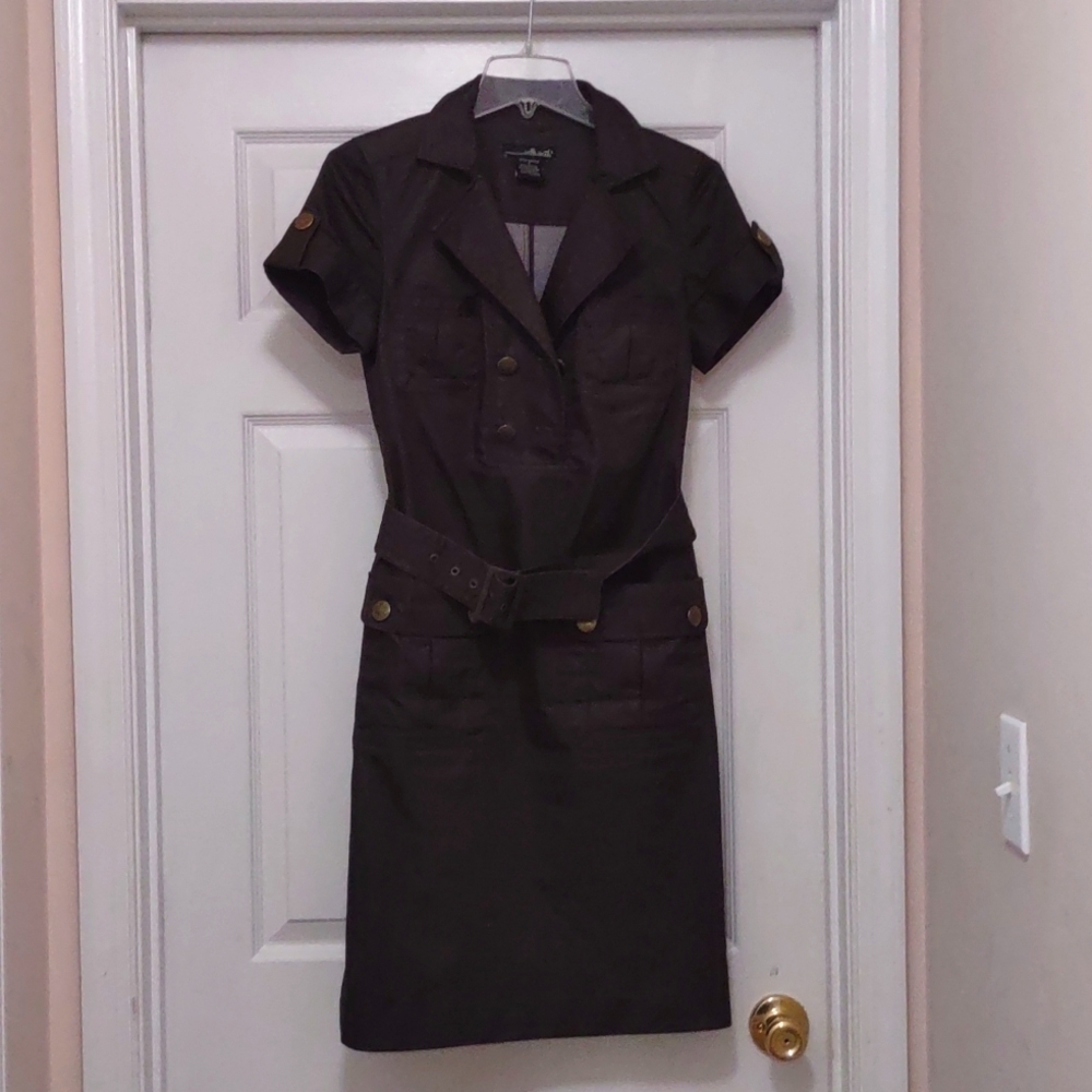 Willi Smith Brown Short Sleeved Dress Size 4